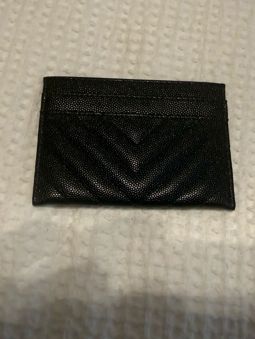 YSL Black Quilted Leather Card Case - Picture 2 of 3